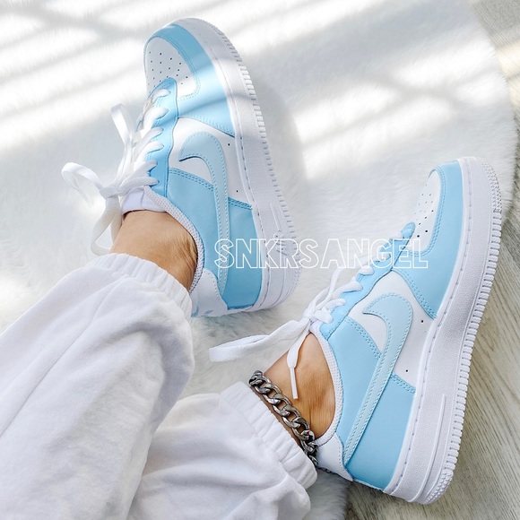 Nike custom air force 1 low blue baby blue - Picture 3 of 3
